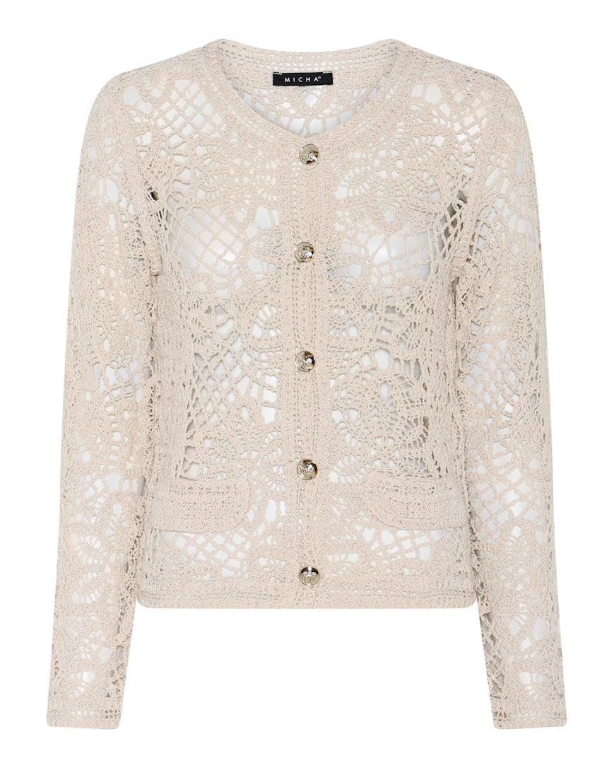 Heklet Cardigan - Sand