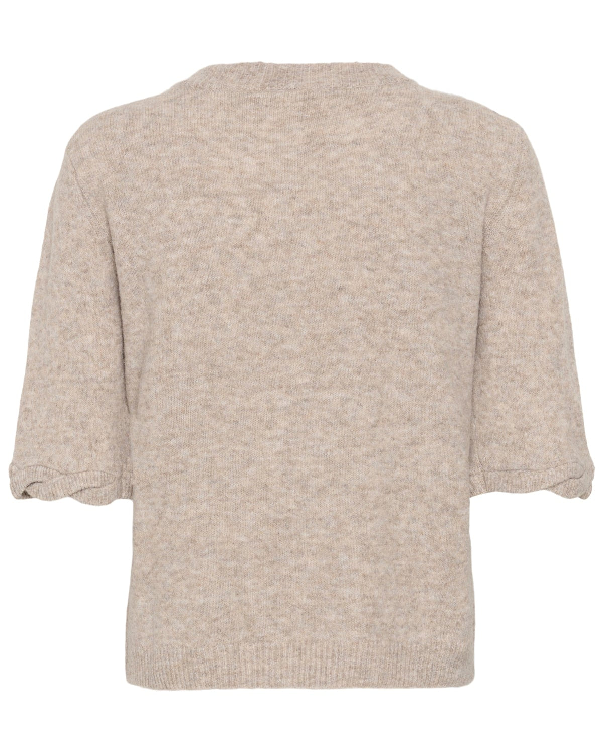 Strikkegenser dame sett bakfra – Cream CRTrusty oat melange