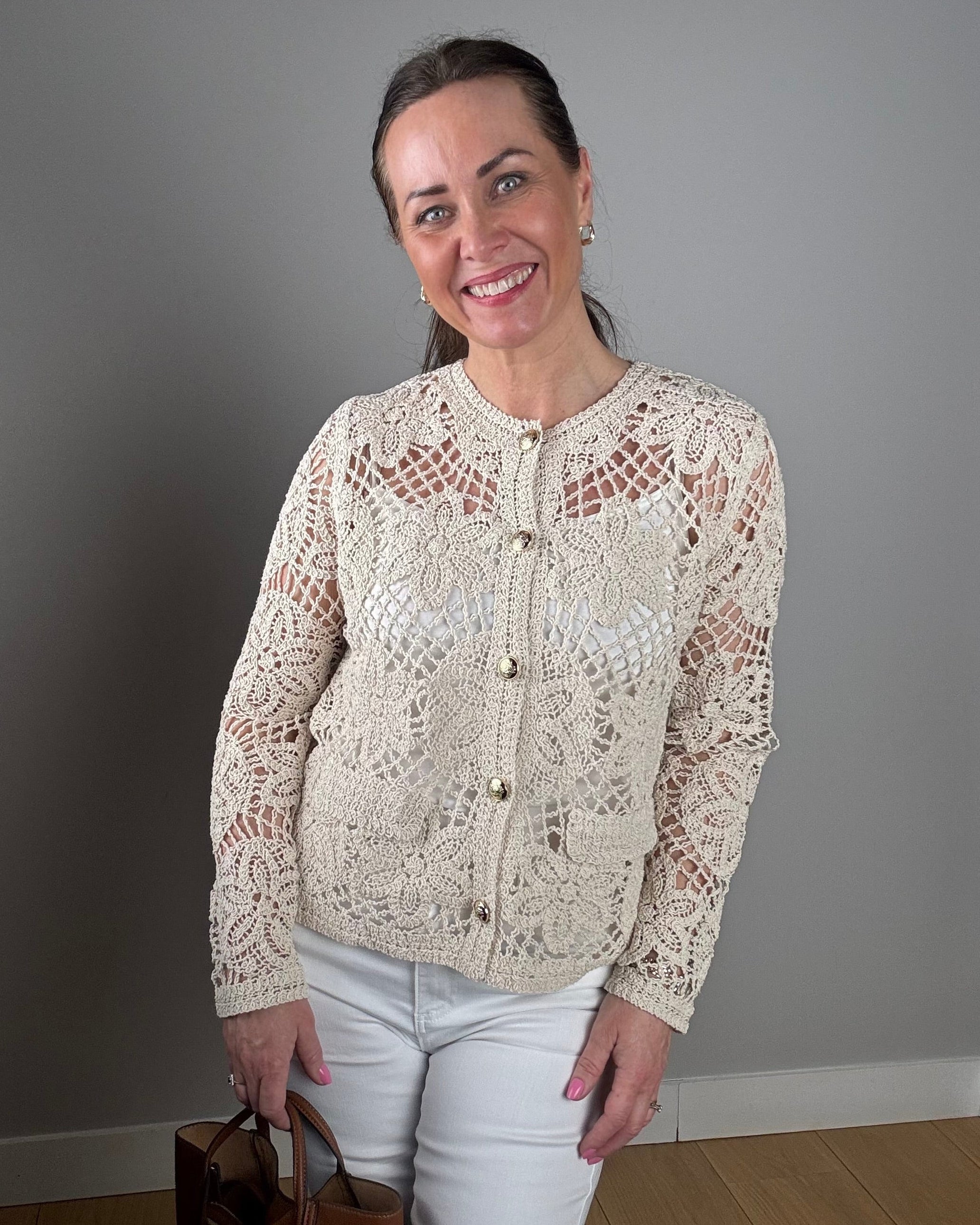 Heklet Cardigan - Sand