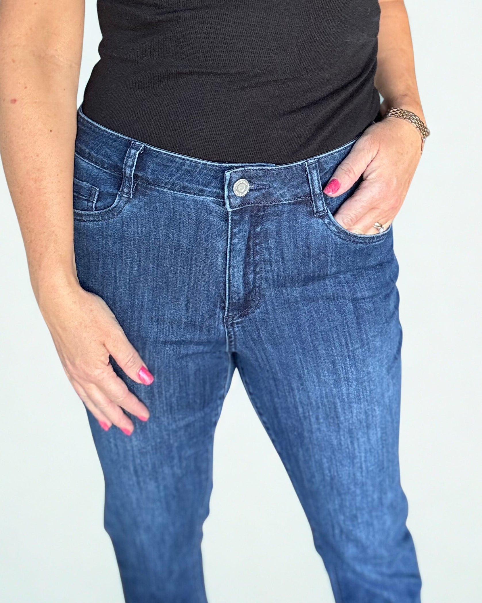 Gia- smale jeans - mellomblå