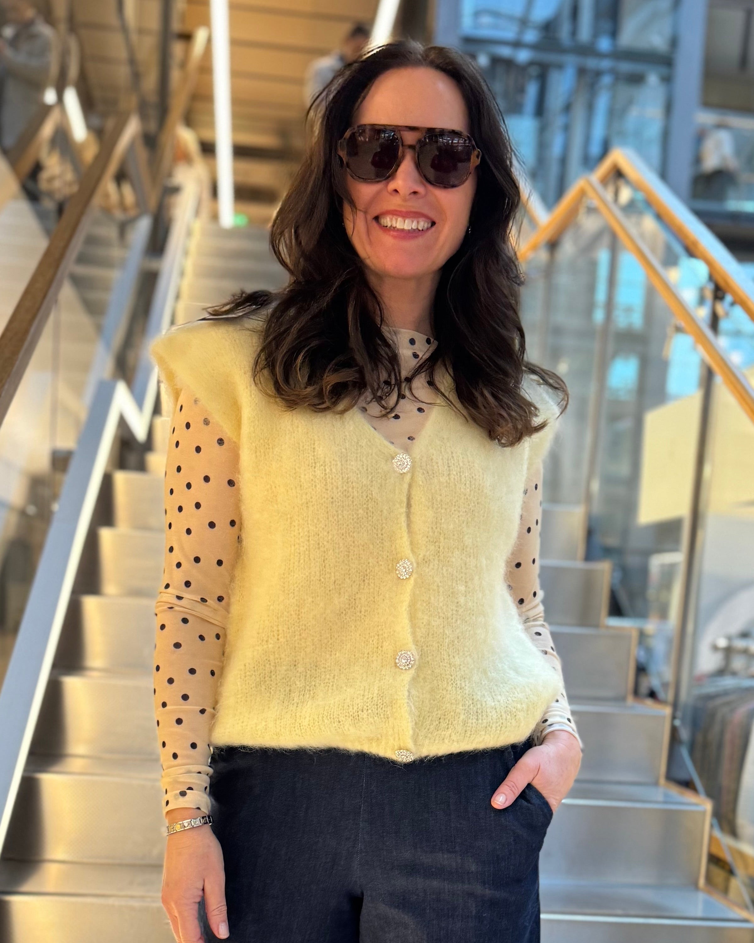 BCBjoerk Knit Vest - soft gul
