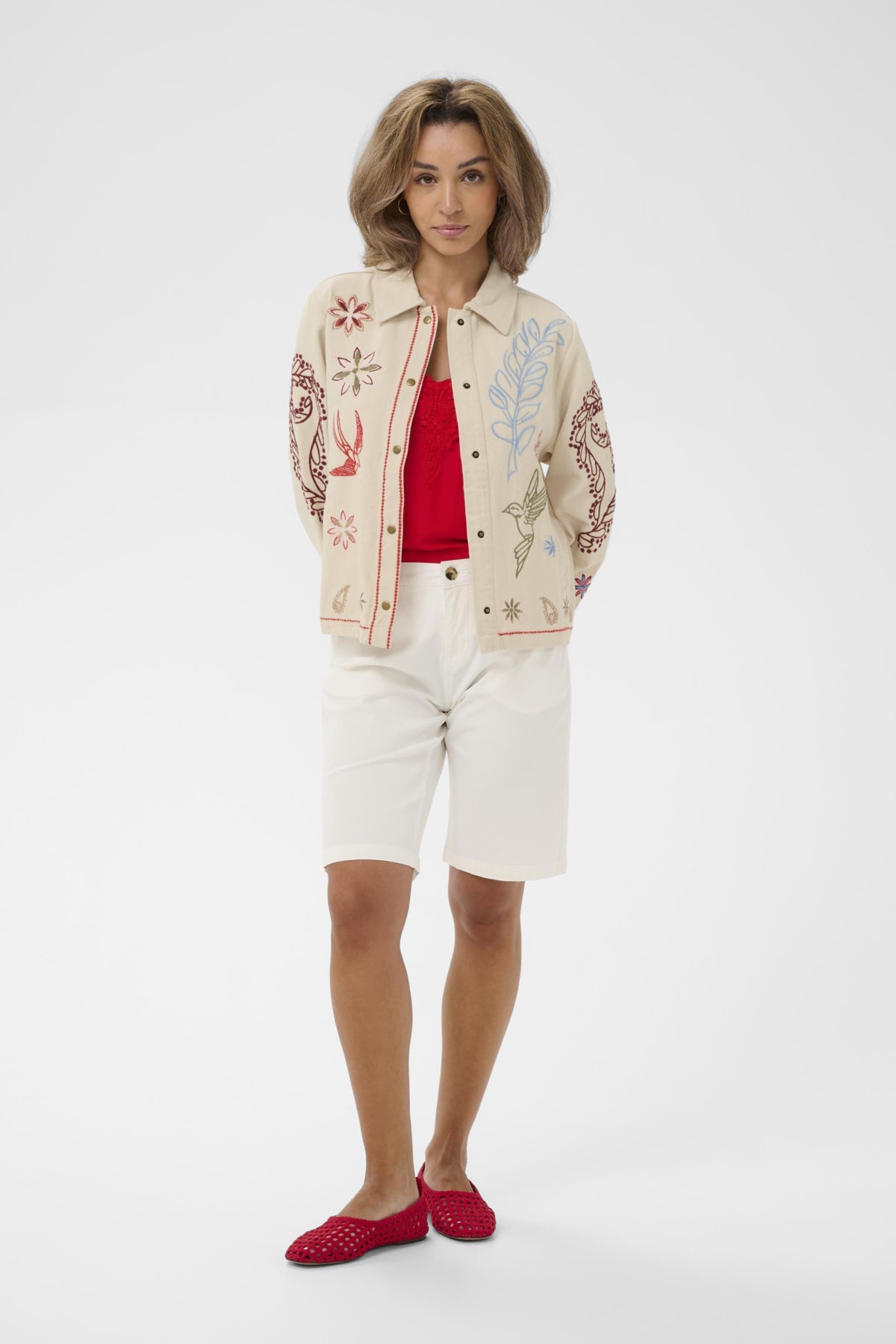 Brodert bomullsjakke fra Cream – Rosetta