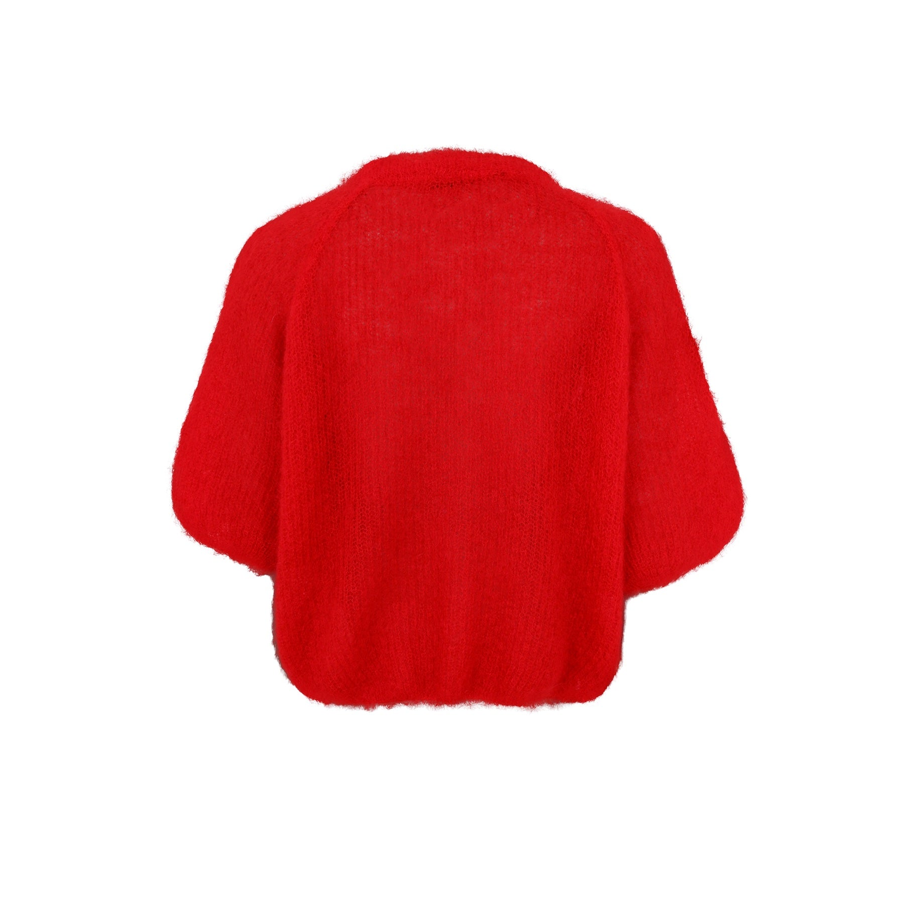 Black Colour Bjoerk Cardigan – Luksuriøs rød mohair-strikkejakke