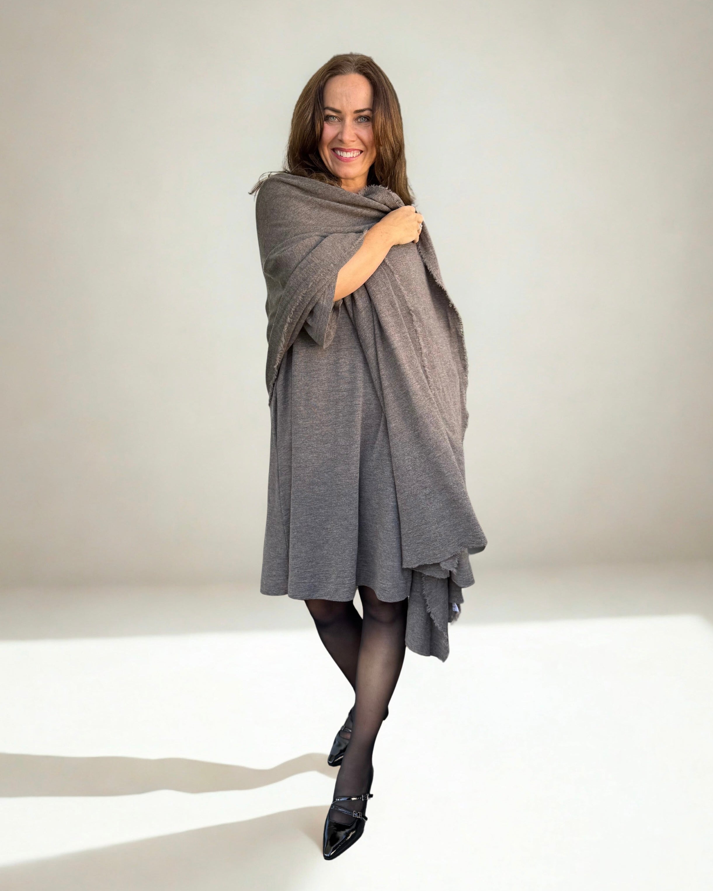 By basics- 7030 Kjole med 3/4 trompet-erme