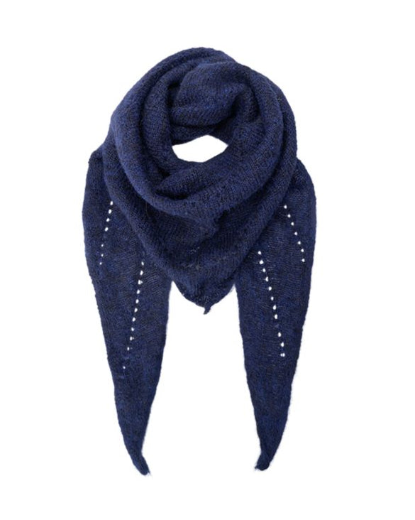 BCDell strikket miniskjerf dame i sort alpakka og ull, stylet rundt hals – Black Colour