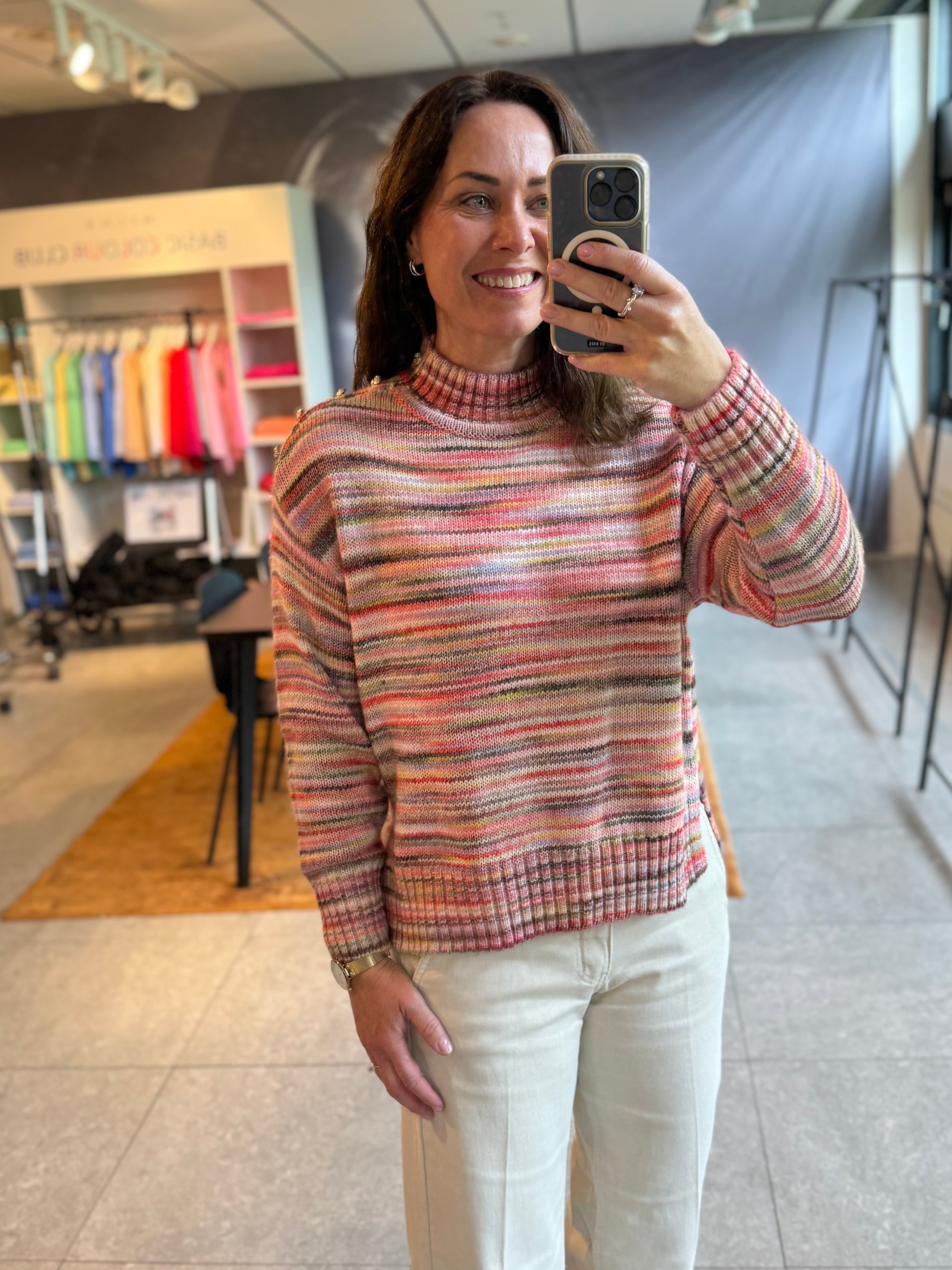Stripete genser - Red Multi