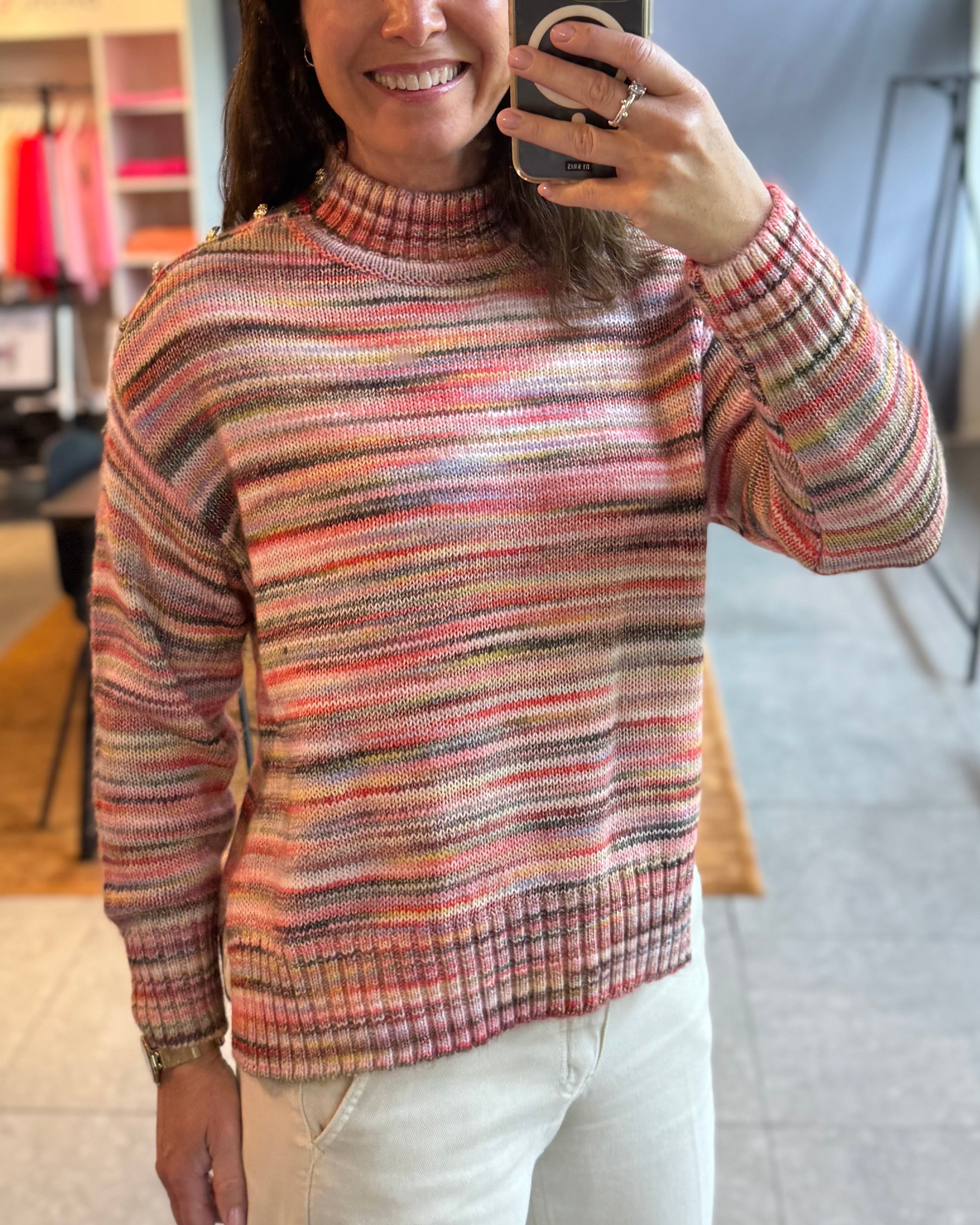 Stripete genser - Red Multi