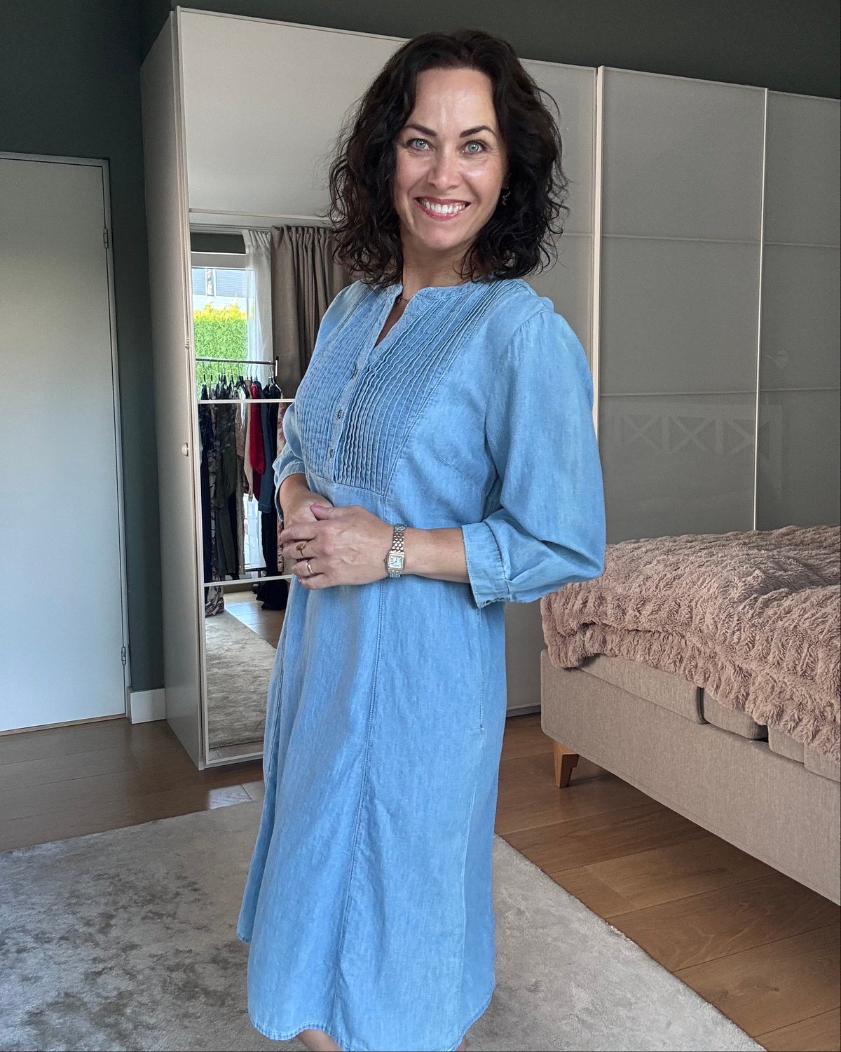 Lys denimblå kjole dame fra Cream – Bolette denim kjole | Kleslykke
