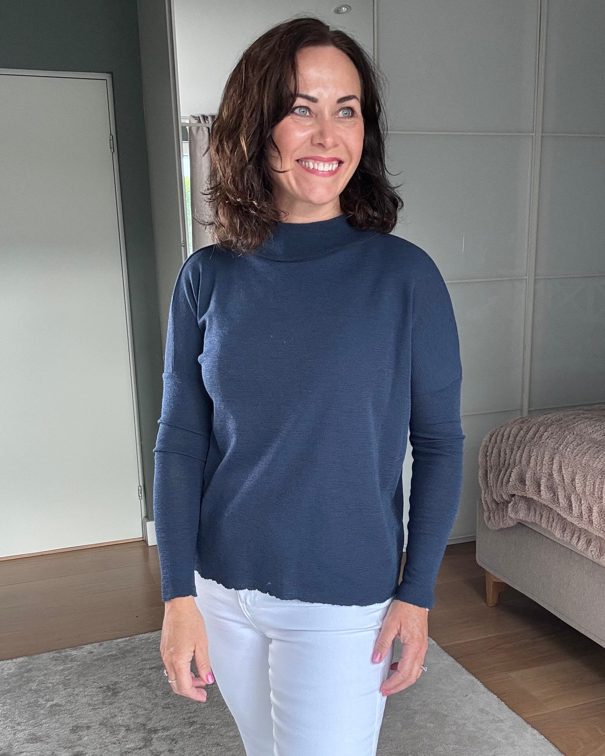 By Basics Rampegenser 4025 dame Blue Mood merinoullgenser forfra – Kleslykke