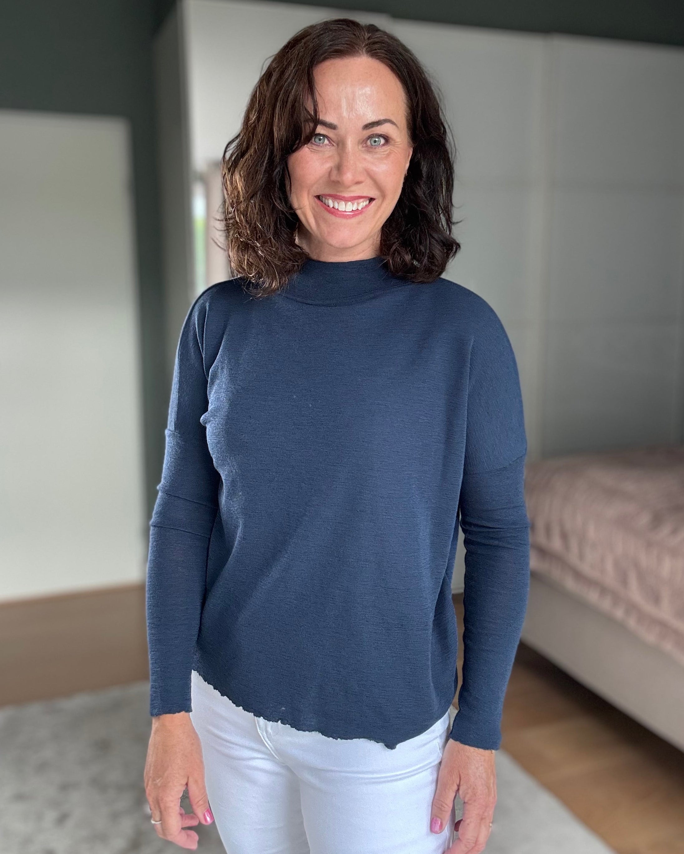 By Basics Rampegenser 4025 dame Blue Mood oversized merinoullgenser – Kleslykke