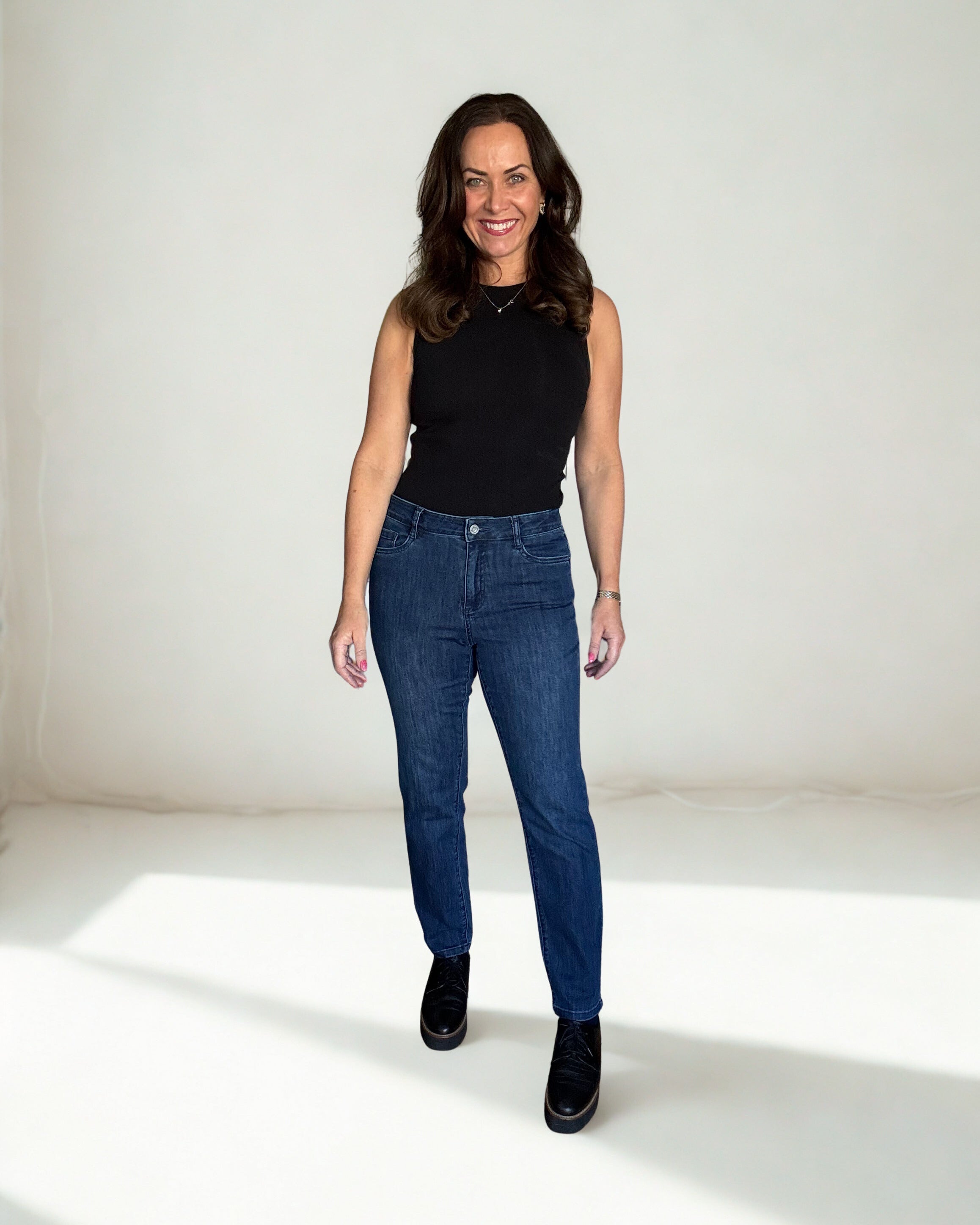 Gia- smale jeans - mellomblå